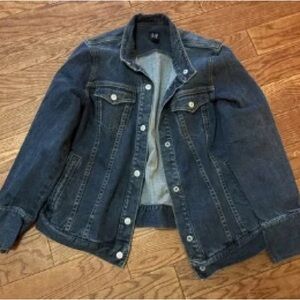 Dark Blue Denim Jacket with Button Front